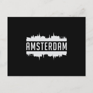 Amsterdam City Skyline Cityscape Funny Gift Idee Postkarte