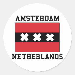 Amsterdam die Niederlande Runder Aufkleber