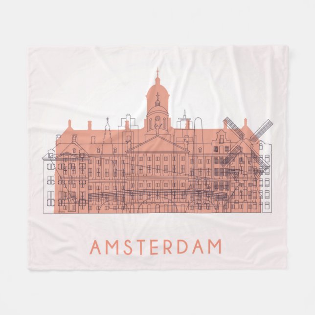 Amsterdam, die Niederlande | Skyline der Fleecedecke (Vorderseite (Horizontal))