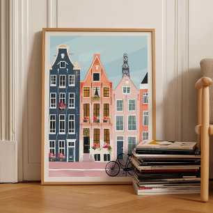 Amsterdam Druck Amsterdam Illustration Amsterdam Poster