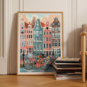 Amsterdam Druck Amsterdam Illustration Amsterdam Poster