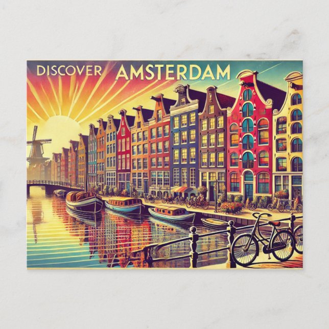 Amsterdam entdecken postkarte (Vorderseite)
