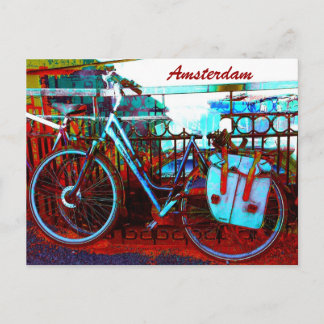 Amsterdam farbenfroher Fahrradschuh Postkarte