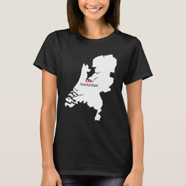 Amsterdam Flag Netherlands Souvenir Dutch Tourist T-Shirt (Vorderseite)
