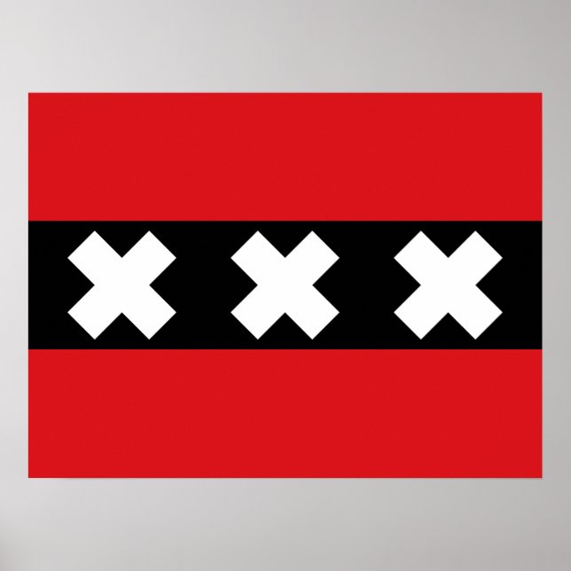 Amsterdam Flag Poster (Vorne)