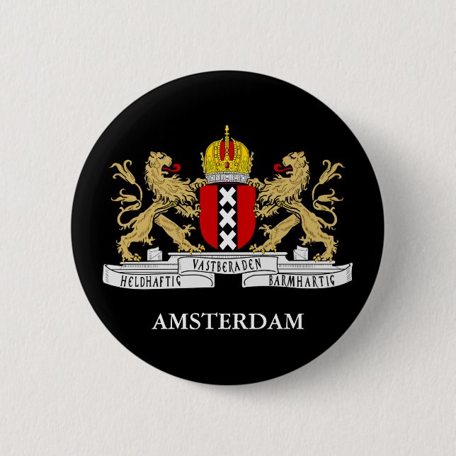 Amsterdam-Flaggen-Button Button (Vorderseite)