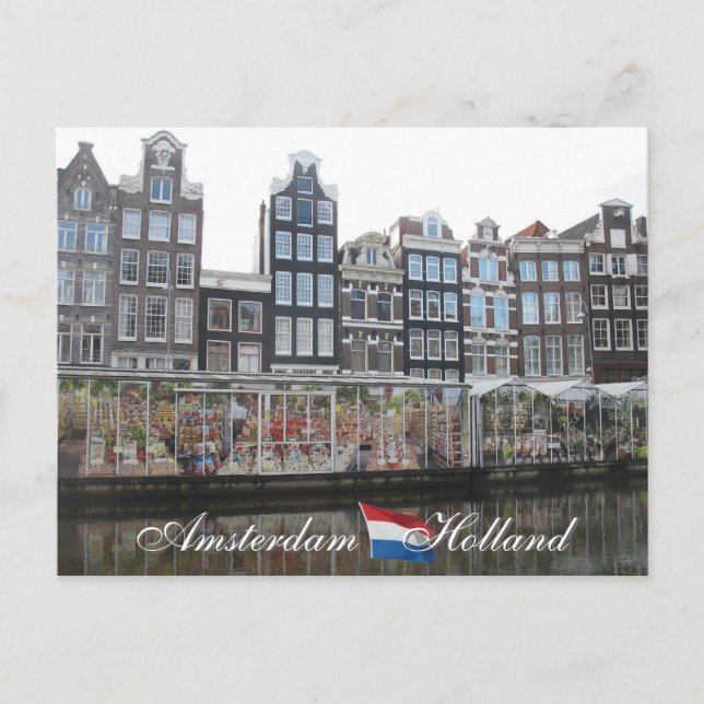Amsterdam Flower Market Holland Postcard Postkarte (Vorderseite)