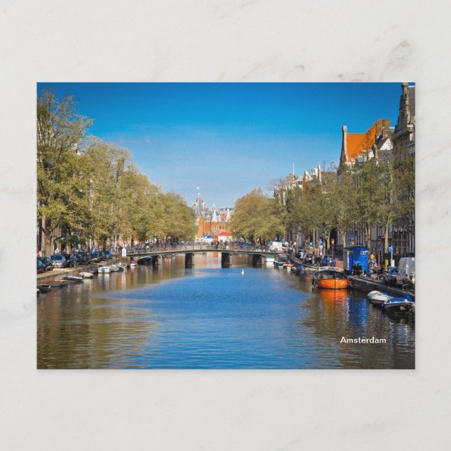 Amsterdam - Fluss Postkarte (Vorderseite)