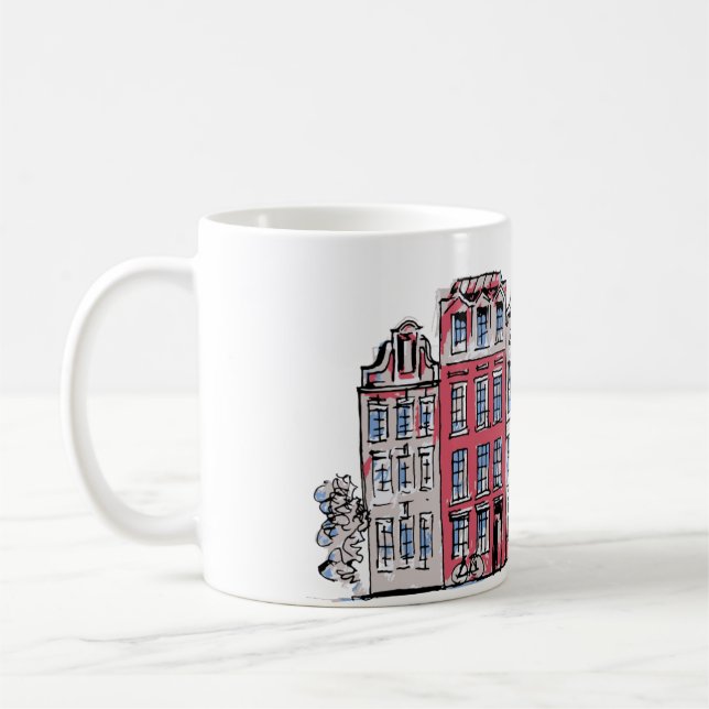 Amsterdam Gebäude Tasse Illustration (Links)