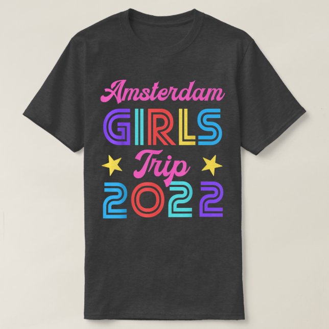 Amsterdam Girls Trip 2022 Matching Hen Night Bache T-Shirt (Design vorne)