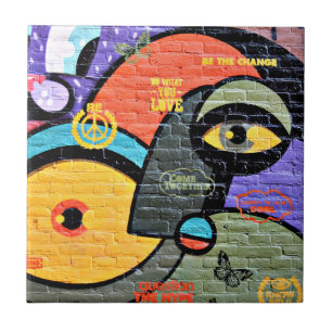 Amsterdam Graffiti, farbig und cool, Fliese