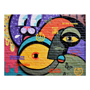 Amsterdam Graffiti, farbig und cool, Poster