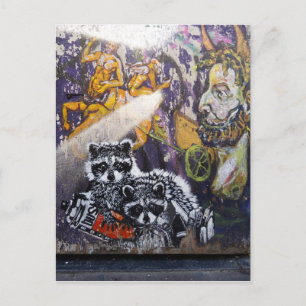 Amsterdam Graffiti Street Art Nr. 1 - Raccoon Postkarte