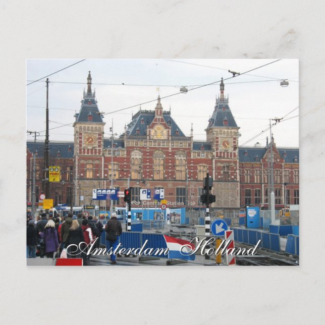 Amsterdam Hauptbahnhof Postkarte (Vorderseite)