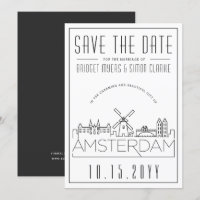 Amsterdam Hochzeit stilisierte Skyline Save the Da