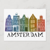 Amsterdam Holland Canal Houses Travel Colorful
