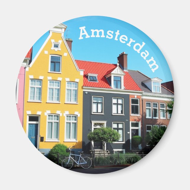 Amsterdam Holland Houses souvenir  Magnet (Vorne)