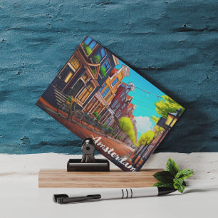 Amsterdam Holland Houses Travel Europe Postkarte