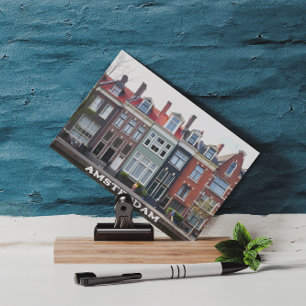 Amsterdam Holland Houses Travel Europe Postkarte