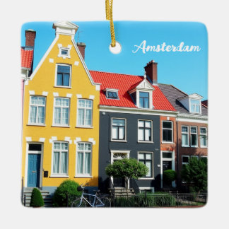 Amsterdam Holland Houses Travel souvenir Keramikornament