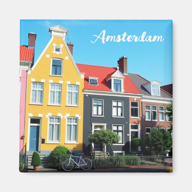 Amsterdam Holland Houses Travel souvenir Magnet (Vorne)