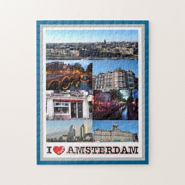 Amsterdam - Holland - I Liebe - Puzzle (Vertikal)