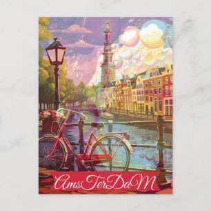 Amsterdam Holland Niederlande Vintag Postca Postkarte