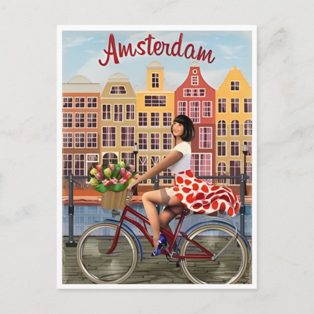 Amsterdam Holland Niederlande Vintage Niederlande Postkarte (Vorderseite)