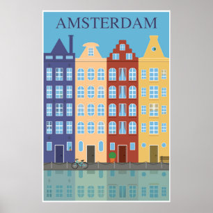 Amsterdam, Holland, Reise-Plakat Poster