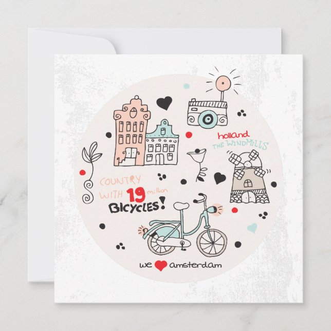 Amsterdam Holland Reisepostkarte (Vorderseite)