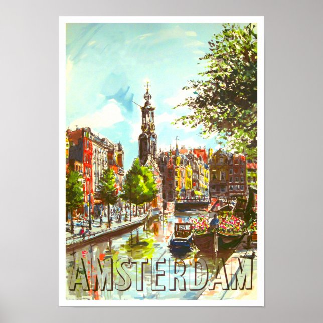 Amsterdam Holland Vintage Reise Poster (Vorne)