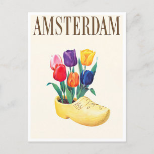 Amsterdam Holland Vintage Reise Postkarte