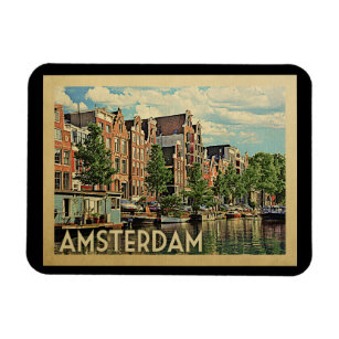 Amsterdam Holland Vintage Travel Magnet