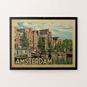Amsterdam Holland Vintage Travel Puzzle