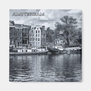 Amsterdam - Houseboats, Holland (Kühlschrankmagne Magnet