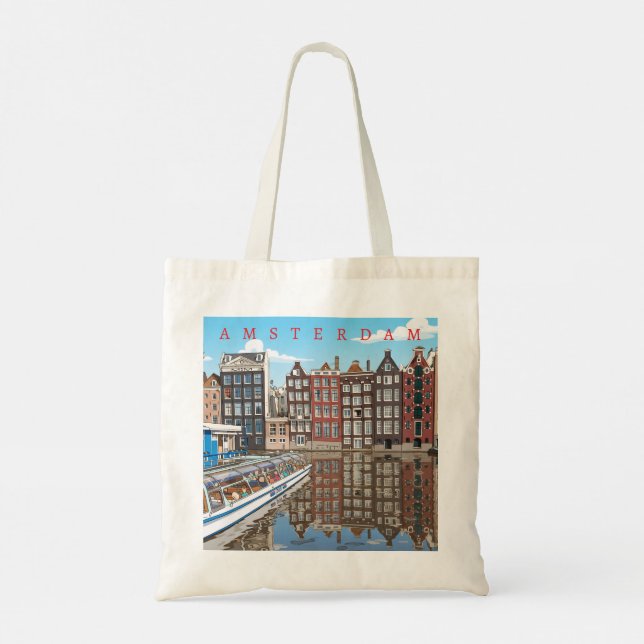 Amsterdam houses Tote Bag Tragetasche (Rückseite)