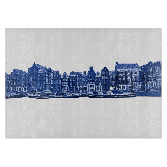 Amsterdam im blauen Delsoftware-Stil Schneidebrett (Vorderseite)
