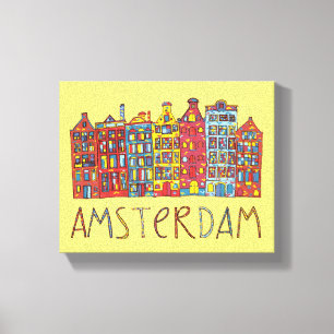 Amsterdam im Mosaik Leinwanddruck