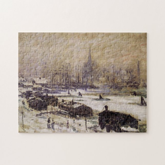 Amsterdam im Schnee Monet Fine Art Puzzle (Horizontal)