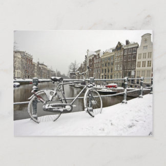 Amsterdam im Winter in den Niederlanden Postkarte