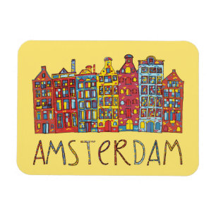 Amsterdam in Mosaik Magnet