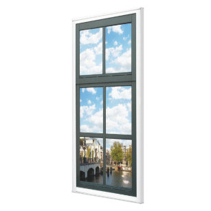 Amsterdam-Kanal-Haus-Fenster-Ansicht Leinwanddruck