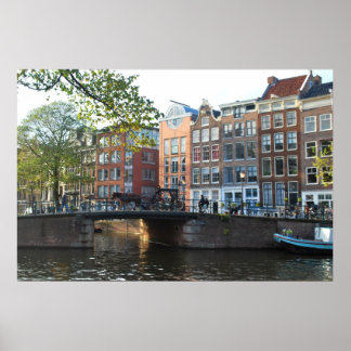 Amsterdam Kanal und Brücke Poster