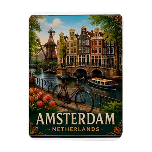 🧲 Amsterdam-Kanal-Urlaubserinnerung Niederlande � Magnet