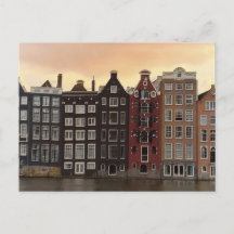 Amsterdam-Kanalhäuser bei Sonnenuntergang