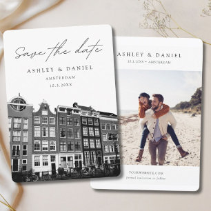 Amsterdam-Kanalhäuser Foto Save-the-Date Einladung