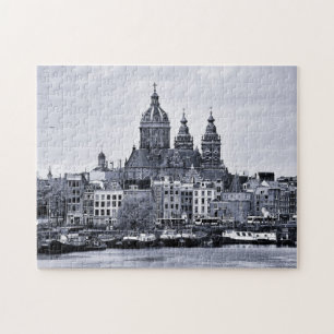 Amsterdam, Kathedrale & Boote - Holland (Puzzle) Puzzle