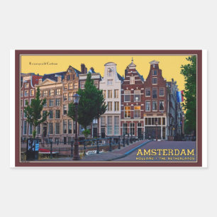 Amsterdam-Keizersgracht Zentrum Rechteckiger Aufkleber