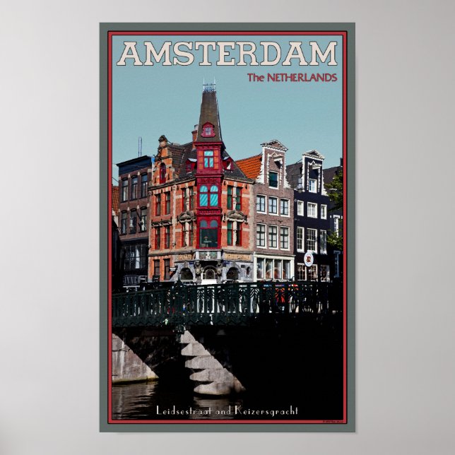 Amsterdam - Leidsestraat - Keizersgracht Poster (Vorne)