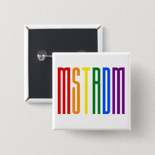 Amsterdam LGBT Rainbow Flag Typografy Gay Pride Button